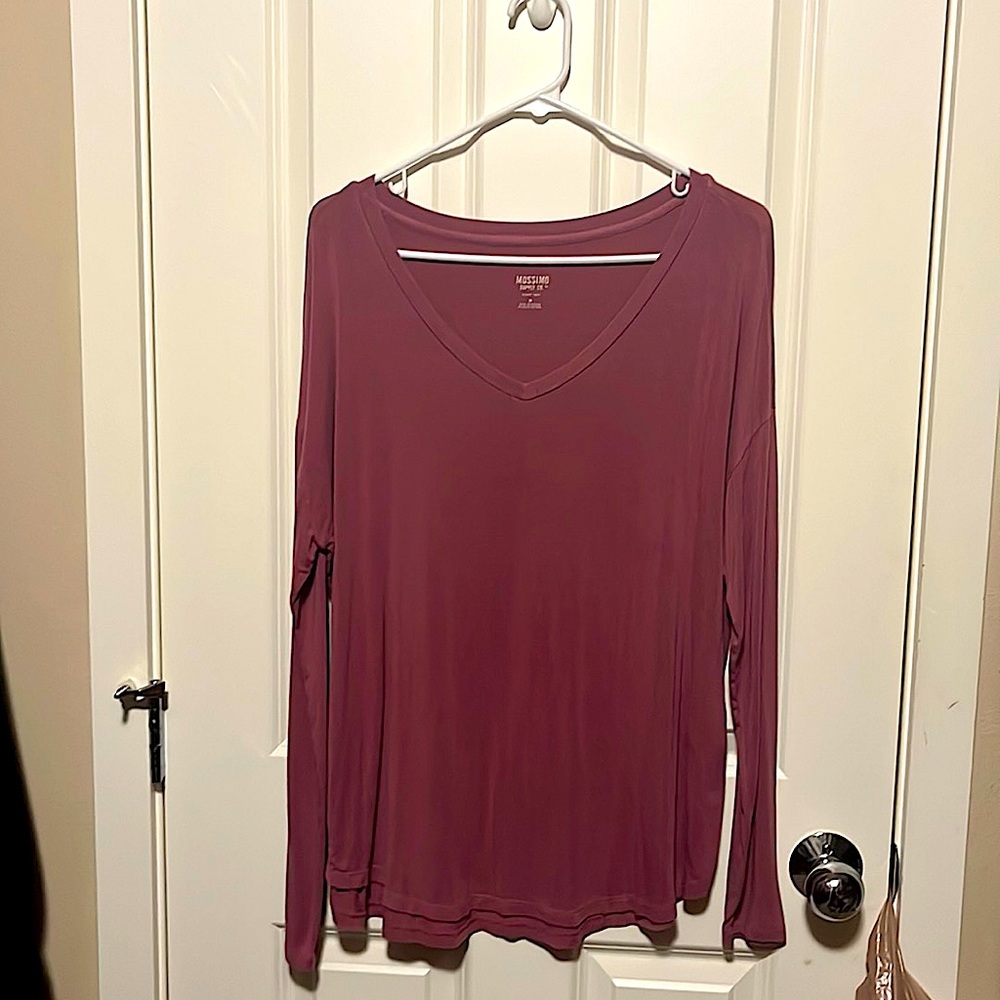 MOSSIMO MAUVE LONG SLEEVE TOP M